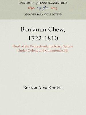 cover image of Benjamin Chew, 1722-1810